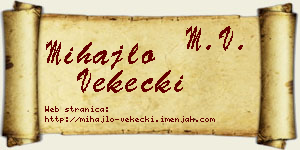 Mihajlo Vekecki vizit kartica